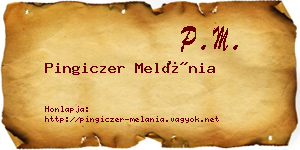 Pingiczer Melánia névjegykártya
